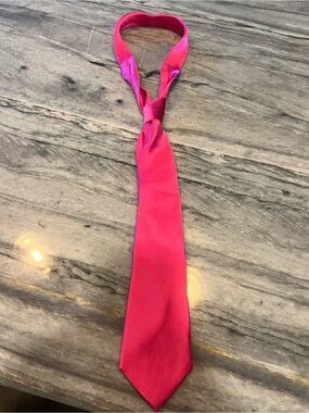 Lauren Ralph Lauren Hot Pink Solid Silk Necktie